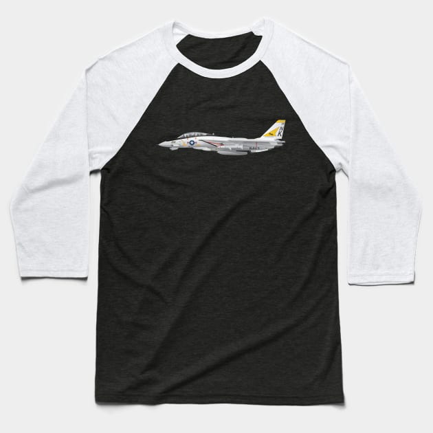 Fighter Squadron 21 (VF-21) Freelancers F-14 Tomcat Illustration Baseball T-Shirt by hobrath